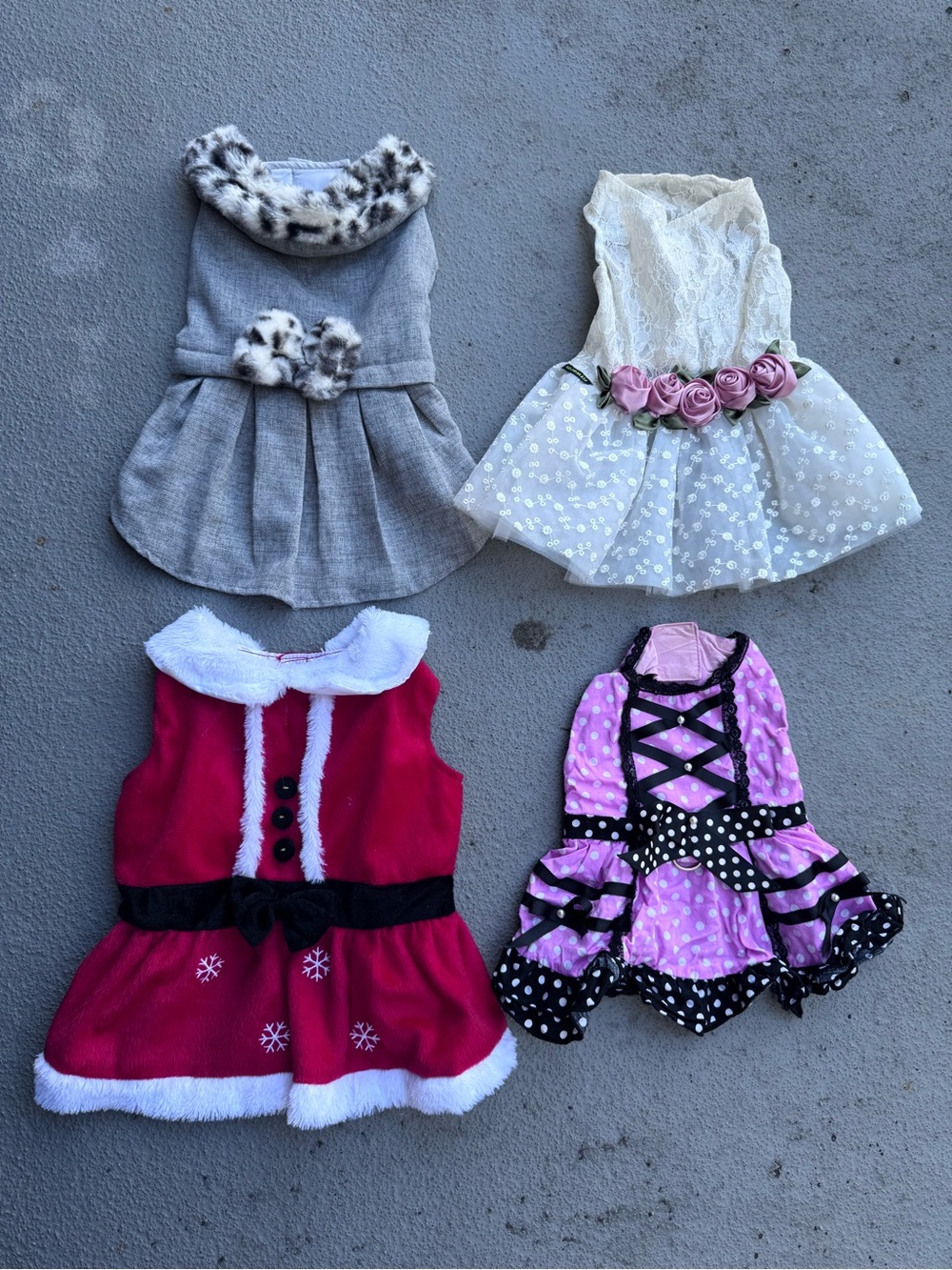 Small Female Dogs Bundle Clothing Set of 4 Outfits